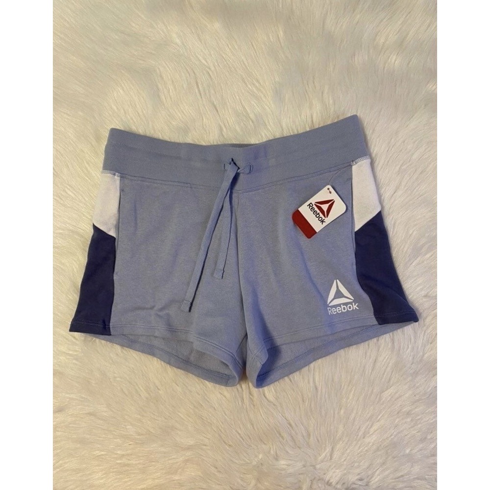 Reebok Shorts Womens Size Large Blue White Colorblock Relaxed Short